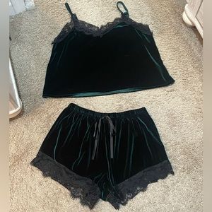 Velvet Lace Pajama Set